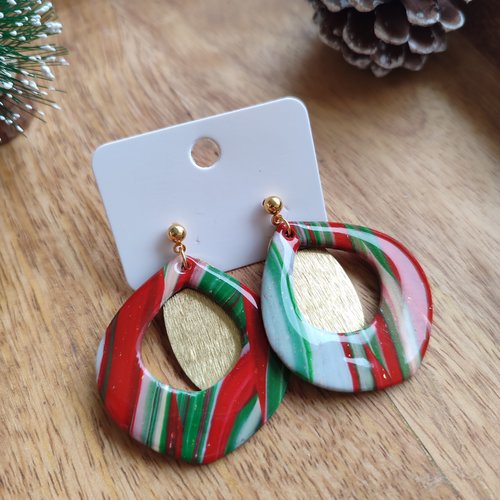 Boucles d'oreilles santa "la vie avec des couleurs"
