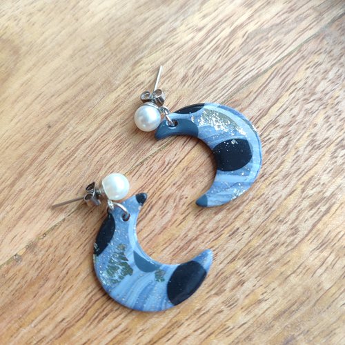 Boucles d'oreilles ebony "la vie avec des couleurs"