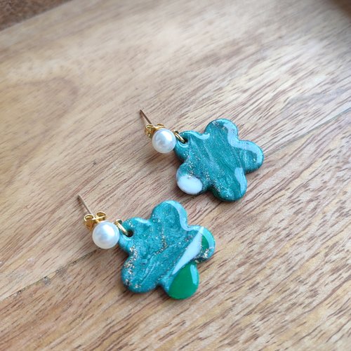 Boucles d'oreilles falbala "la vie avec des couleurs"