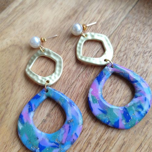 Épuisées - boucles d'oreilles jill "la vie avec des couleurs"