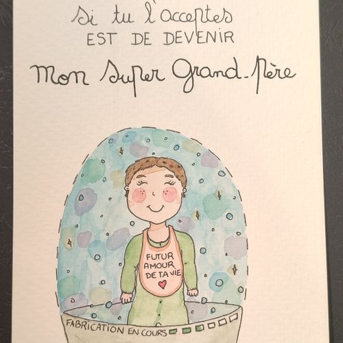 Carte annonce grossesse grand-père