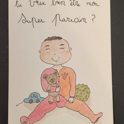 Carte annonce grossesse parrain du bébé