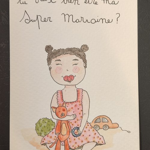 Carte annonce grossesse marraine du bébé