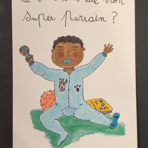 Carte annonce grossesse parrain du bébé