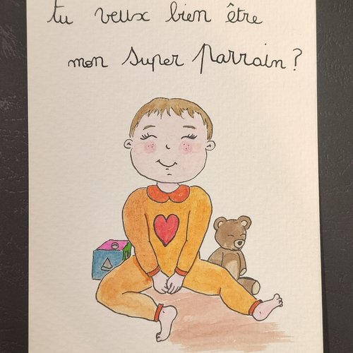 Carte annonce grossesse parrain du bébé