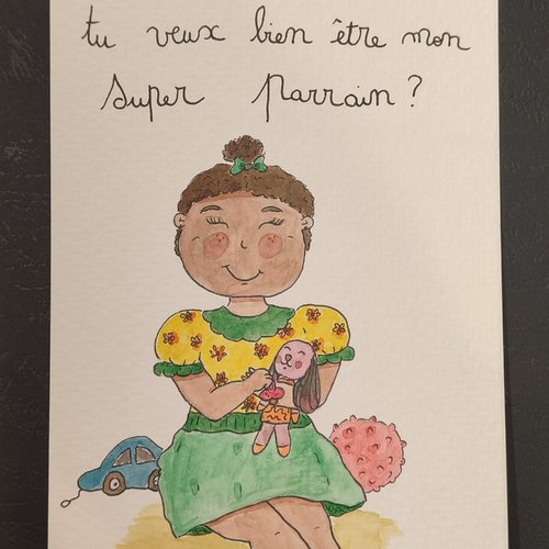 Carte annonce grossesse parrain du bébé