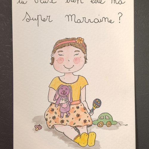 Carte annonce grossesse marraine du bébé