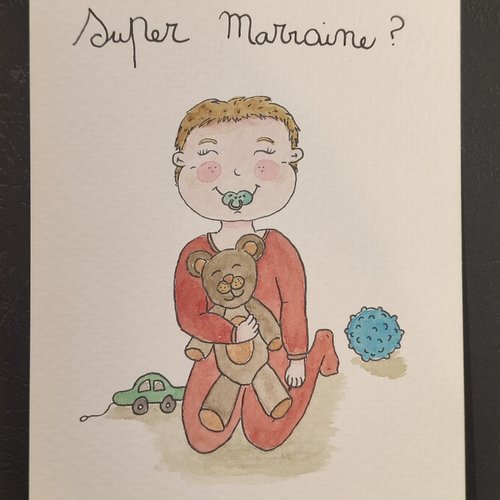 Carte annonce grossesse marraine du bébé