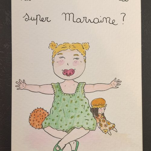 Carte annonce grossesse marraine du bébé