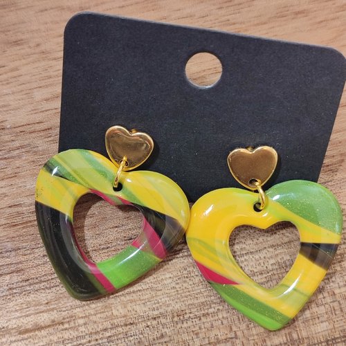 Boucles d'oreilles heiki "la vie avec des couleurs"