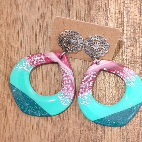 Boucles d'oreilles billie "la vie avec des couleurs"
