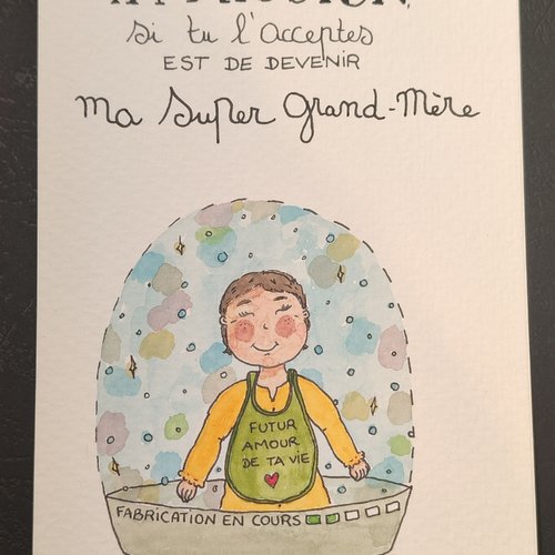 Carte annonce grossesse grand-mère