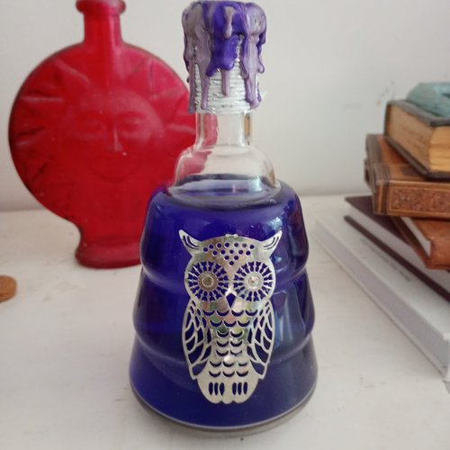 Potion magique décorative hibou violet