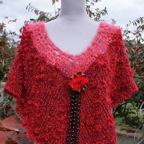 Poncho rouge french cancan 