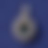 Pendentif ovale argenté avec strass 27x16mm  (pda237)