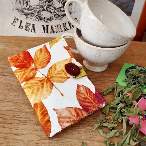 Pochette à thés  - motifs feuilles d'automne