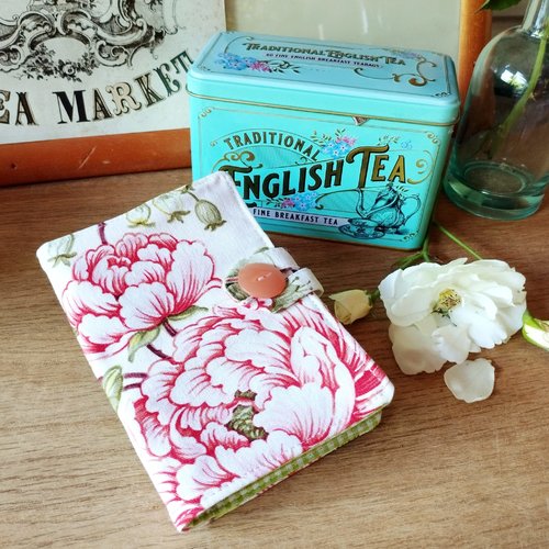 Pochette à thés  - motifs pivoines