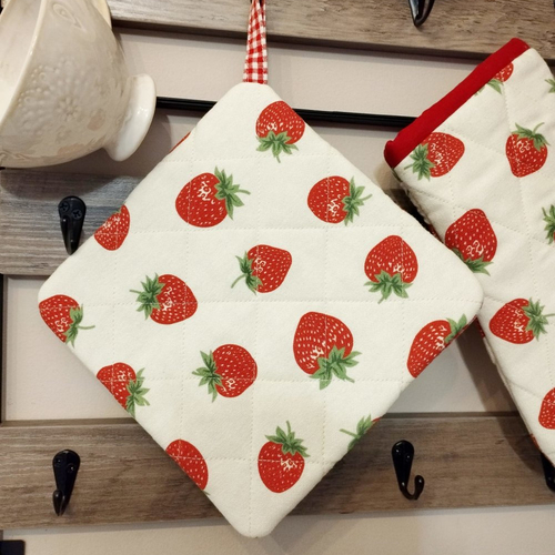 Manique de cuisine - motif fraises