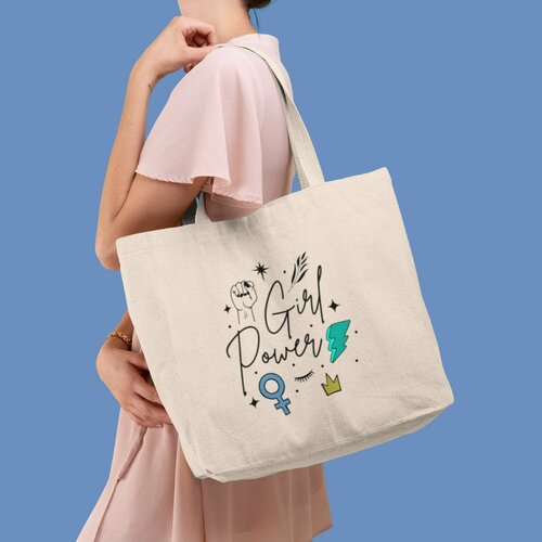 Grand tote bag "girl power"