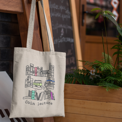 Tote bag "coin lecture"