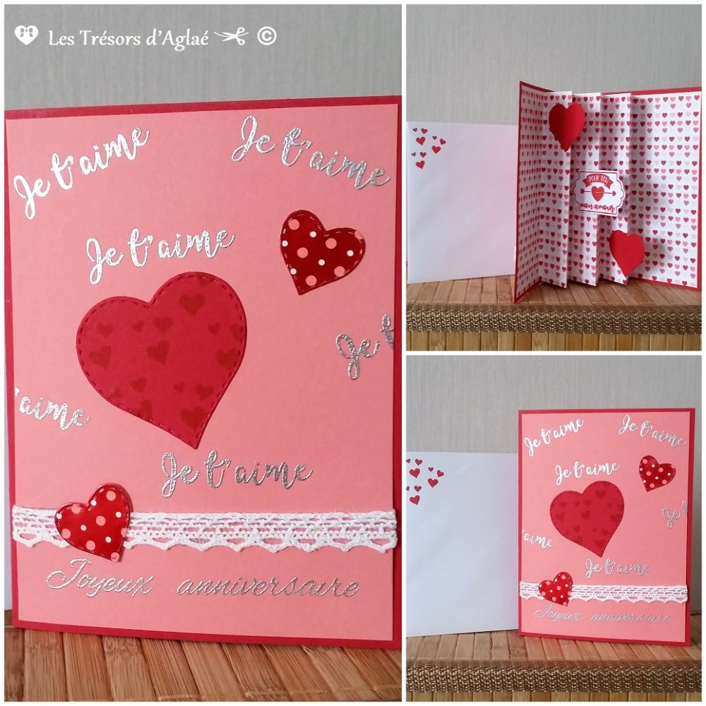 Carte Joyeux Anniversaire Pour Un Anniversaire Ou Anniversaire De Mariage Avec Pliages Et Tendres Messages Un Grand Marche