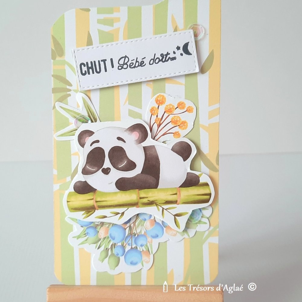 Message De Porte Chut Bebe Dort Theme Mon Joli Panda Et Les Bambous Un Grand Marche