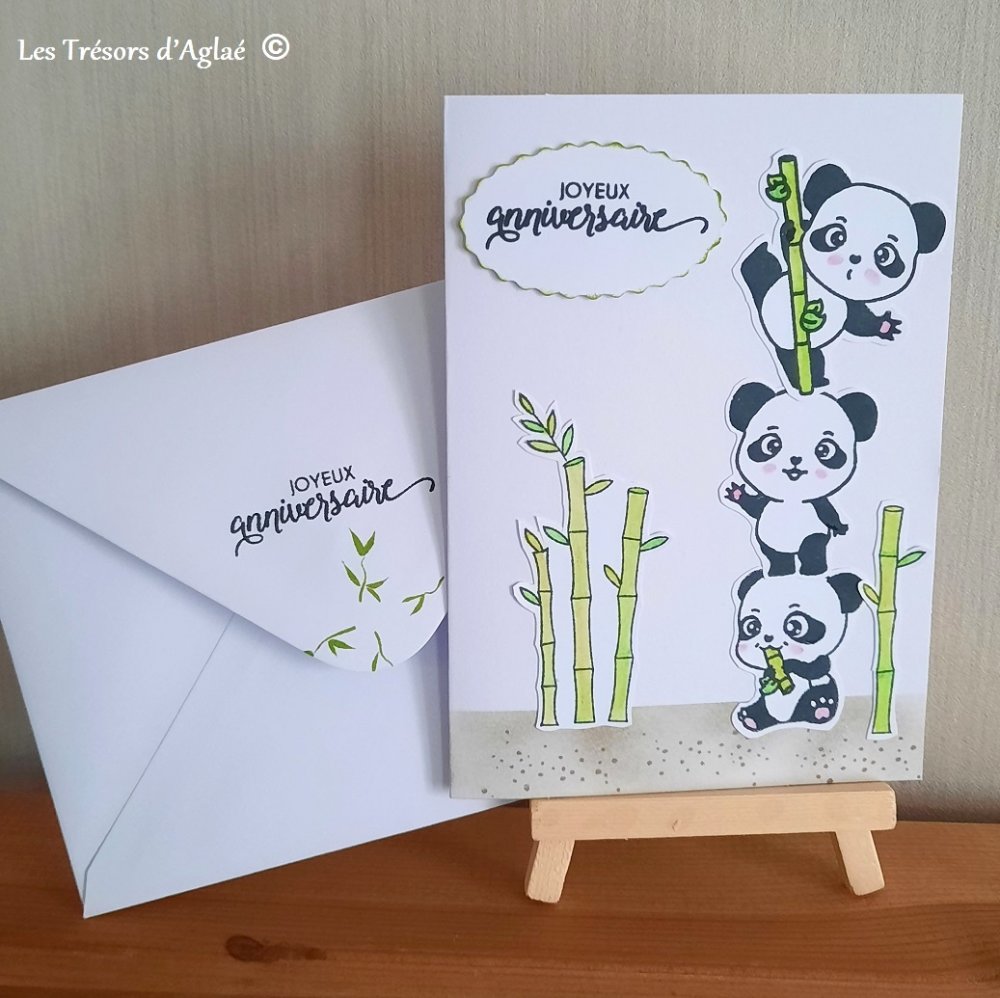 Carte Joyeux Anniversaire Theme Adorable Panda Un Grand Marche