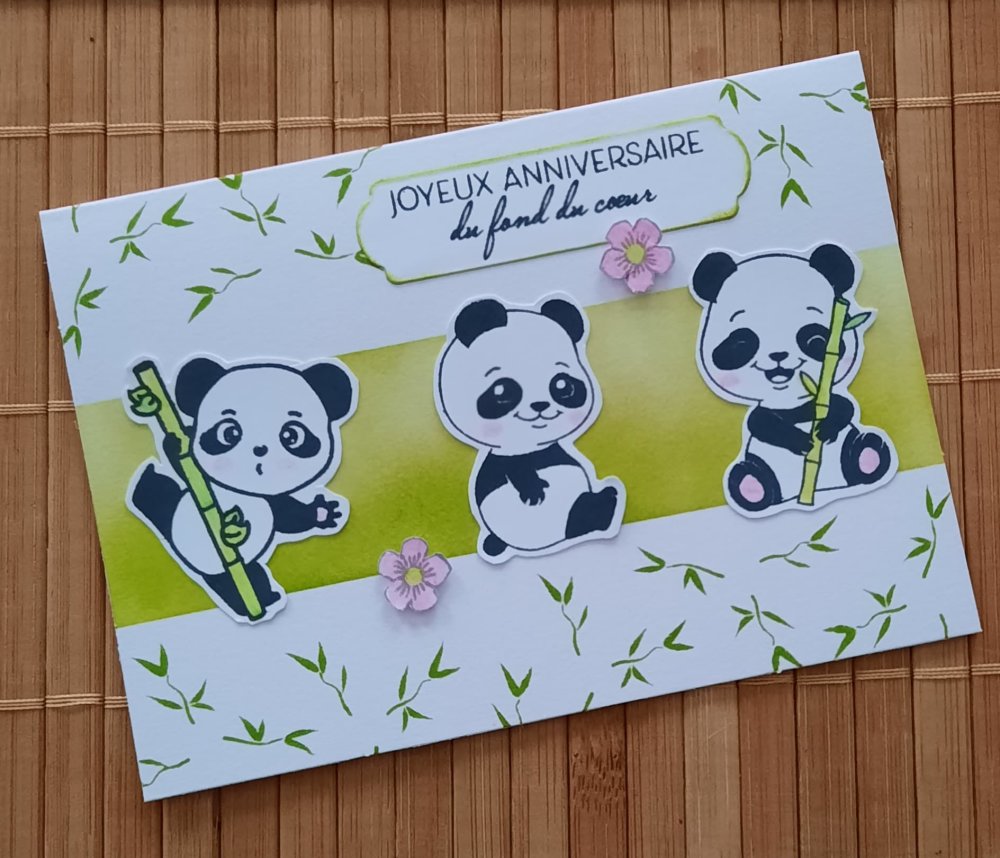 Carte Joyeux Anniversaire Du Fond Du Coeur Theme Adorable Panda 1 Un Grand Marche