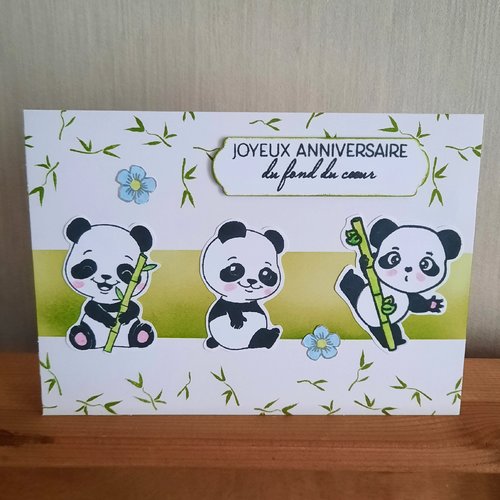 Carte Joyeux Anniversaire Du Fond Du Coeur Theme Adorable Panda 2 Un Grand Marche