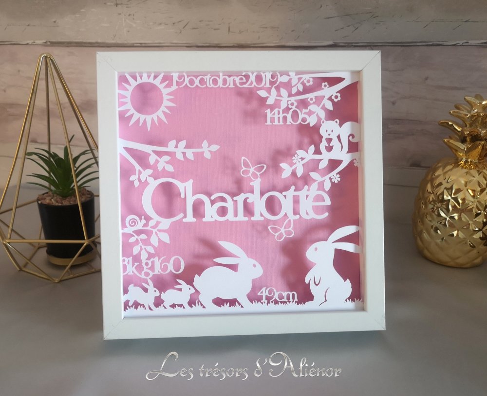 Cadre De Naissance Bapteme Anniversaire 100 Personnalise Famille Lapins Dans La Foret Enfant Bebe Decoration Prenom Un Grand Marche