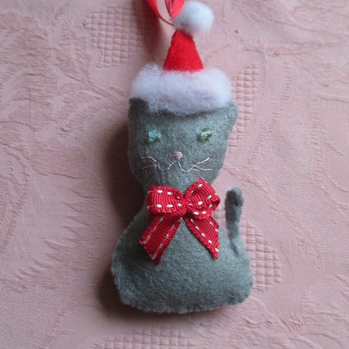 Joli Petit Chat En Feutrine Pour Sapin Noel Un Grand Marche