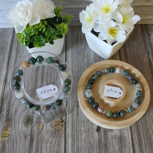 Bracelet en pierre naturel d'agate indienne