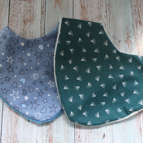 Lot de 2 bavoirs style bandana