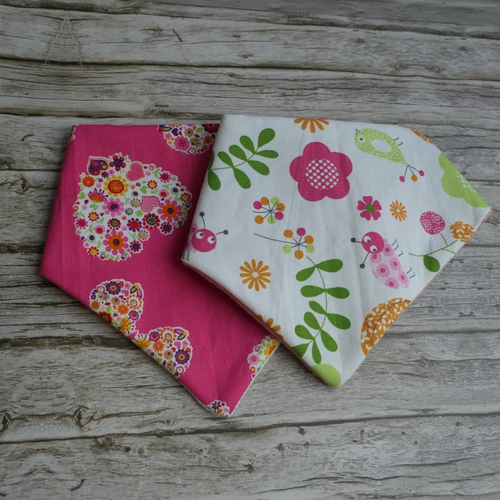Lot de 2 bavoirs bandana