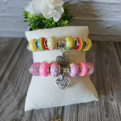 Bracele chaîne serpent rose ou jaune