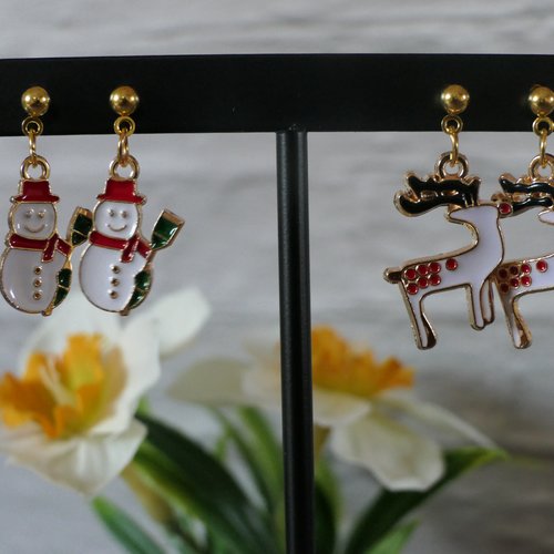 Boucles d'oreilles de noël