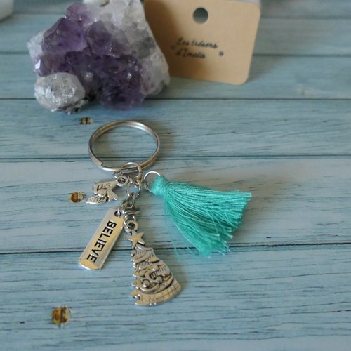 Porte-clés pompon, sapin