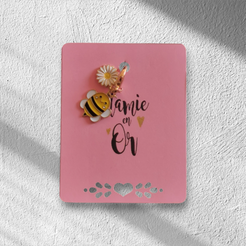 Carte message mamie en or