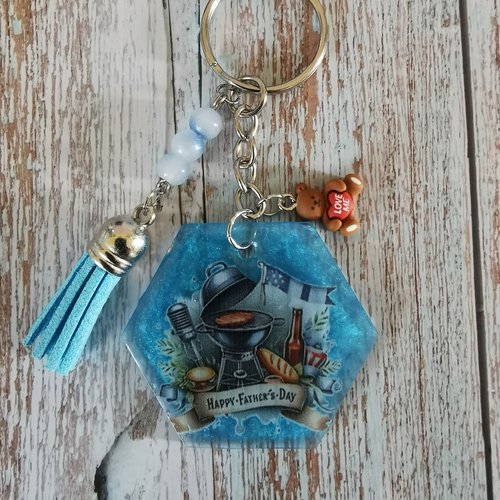 Porte clé barbecue/bleu