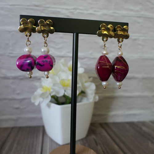 Boucles d’oreilles pendantes fleuries