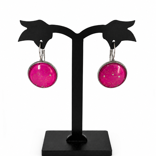 Boucle d'oreille "lola fushia"