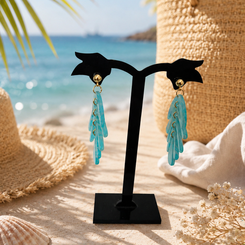 Boucle d'oreille "aqua"