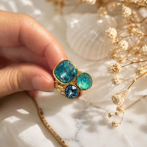 Bague cristaux swarovski "azur"