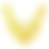 Grande applique en dentelle - guipure 36 cm jaune  - encolure grosses fleurs pour couture 