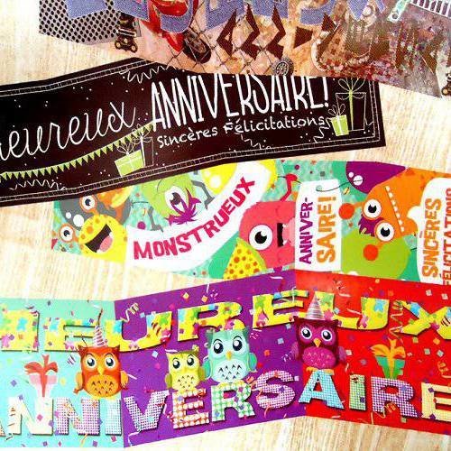 Carte Triple Joyeux Anniversaire Faire Part Enfant Adulte Colore Amusant Un Grand Marche