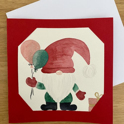 Carte carrée double aquarelle