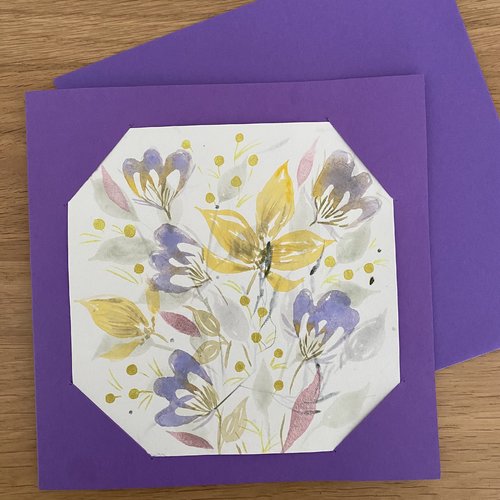 Carte carrée double aquarelle
