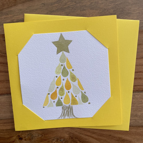 Carte carrée double aquarelle