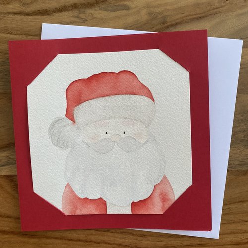 Carte carrée double aquarelle