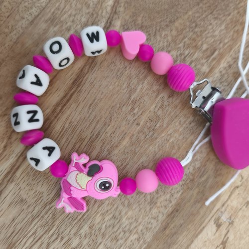 Attache sucette perroquet moana